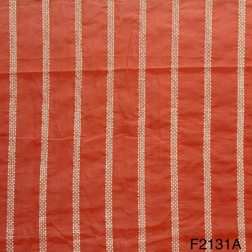 Thread Sequins Embroidered Chanderi Fabric-F2131